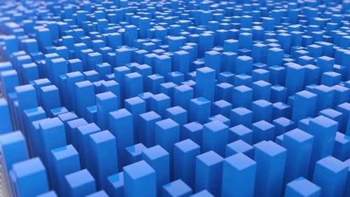Abstract Blue Cubes Rising Pulsing Grid Animated Background