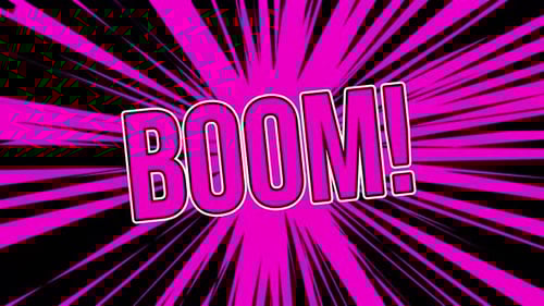 Animated Boom Text with Energetic Comic Book Burst