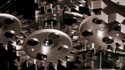 Metallic Gears Rotating Mechanical Technology