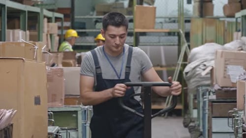 Warehouse Worker Stocking Boxes