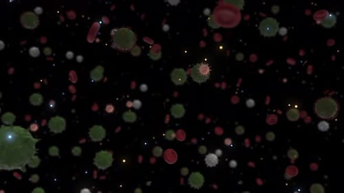 3D virus cells in human organism