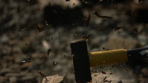 Glass bottle smashed in ultra slow motion