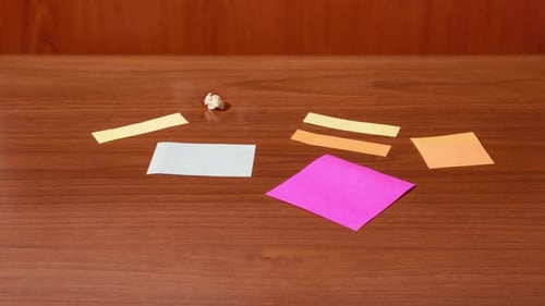 Note Paper Appears on the Table in Stop Motion