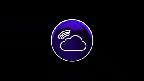 Spinning 3D Cloud Network Icon Animation