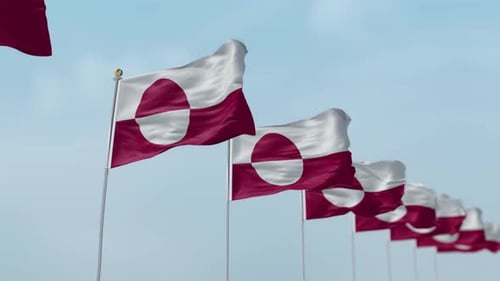 Greenland Row Of Flags