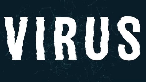 Digital Glitch Text Reveal of the Word Virus