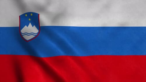 Realistic Waving Flag of Slovenia Animation