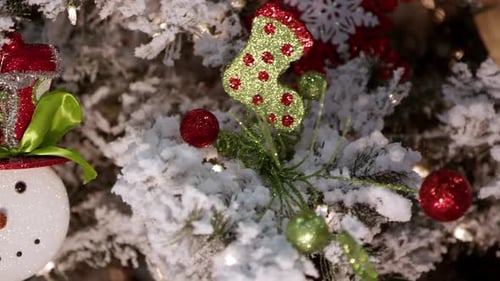 Christmas Tree With Festive Decorations and Ornaments