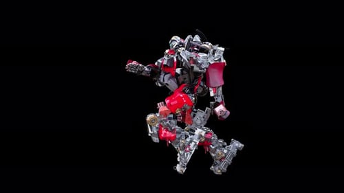3D Futuristic Robot Character Performing Dynamic Action Cycles
