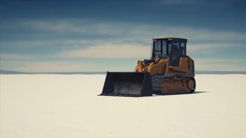 Máquina niveladora de carreteras en Salt Desert Road