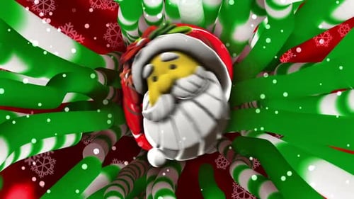 Animated Looping Christmas Santa Head with Candy Canes