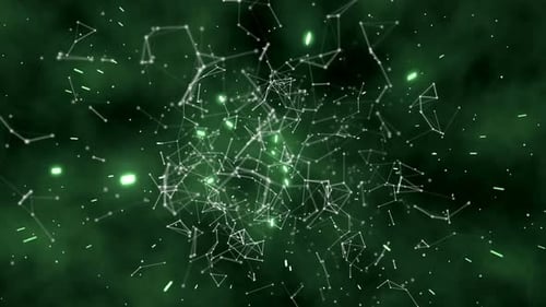 Glowing Green Abstract Network Technology Animation