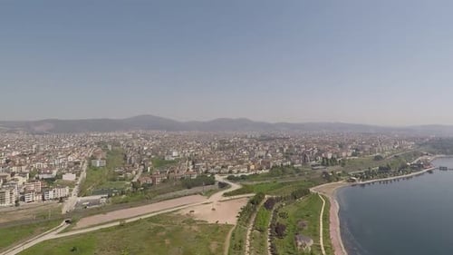 Aerial Seaside Park und Stadtbild