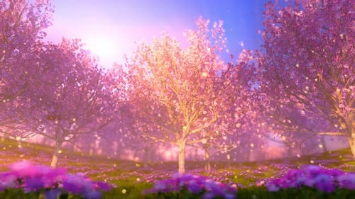 Magical Glowing Cherry Blossom Forest Loop