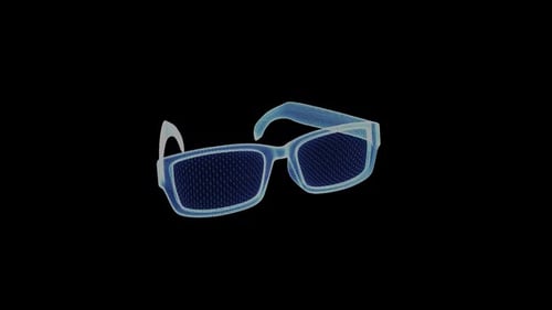 Holographic Wireframe Glasses Seamless Loop Animation