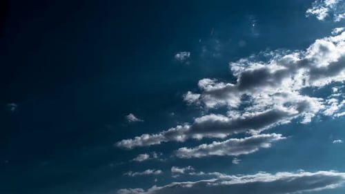 White Clouds Floating Slowly in Blue Sky