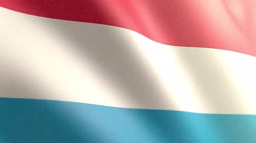 Luxembourg Flag Waving Realistic Seamless Loop Animation