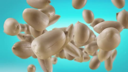 Animated Close Up of Falling Peanuts