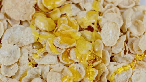 Corn Flakes Drizzled with Golden Honey