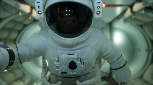 Astronaut in der Orbital-Raumstation