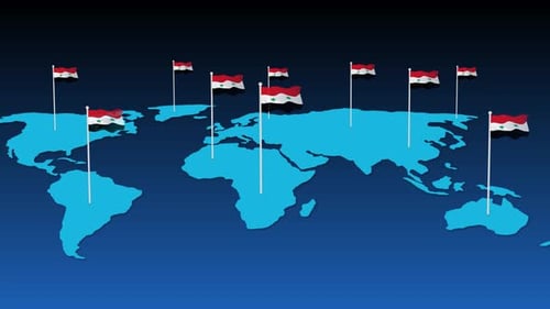 Syrische Nationalflagge Fly On Earth Karte Animation