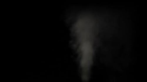 White Smoke on Black Isolated