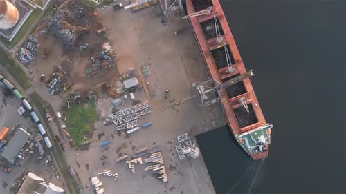 Cargo vessel in port