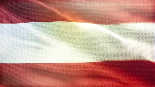 Realistic Waving Austrian Flag Loop with Fabric Texture