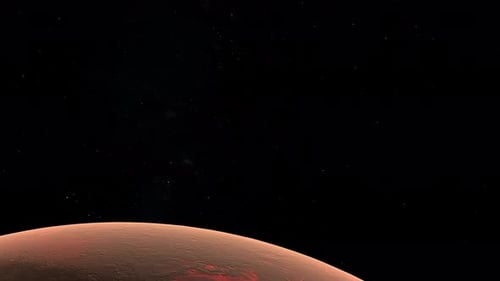 Realistic Red Planet in Deep Space Background Loop