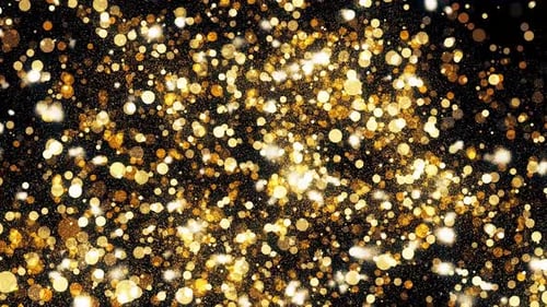 Golden Glitter Particles Spreading Celebration Background