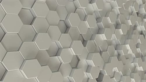 Pared de fondo hexagonal en bucle plateado 4K