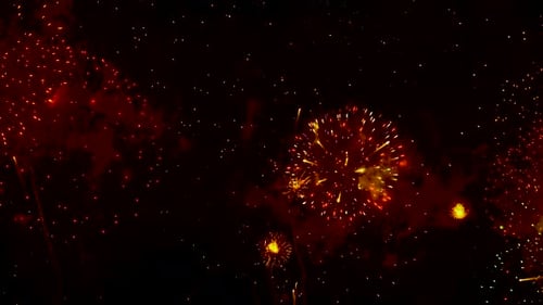 Prächtiges goldenes Feuerwerk in der Festnacht