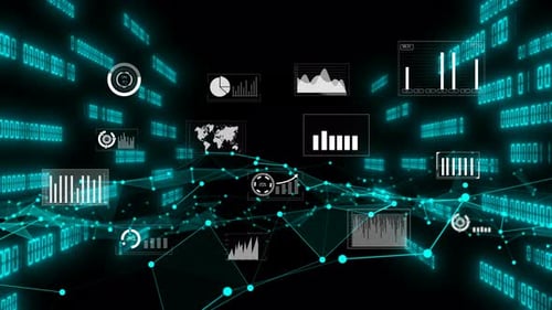 Digital Network Connection with Business Data HUD Display