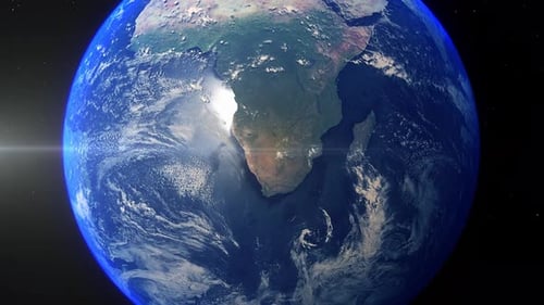 Realistic Earth Zoom Out Clouds South Africa