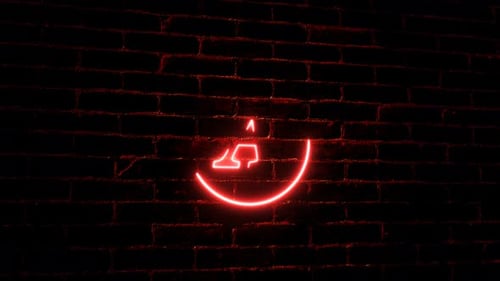 Red neon light A letter logo intro