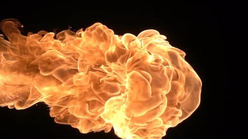 Abstract Fireball Flame Against Black Background