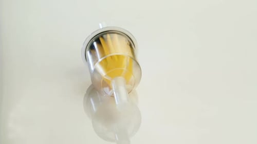 Precision plastic parts on white background