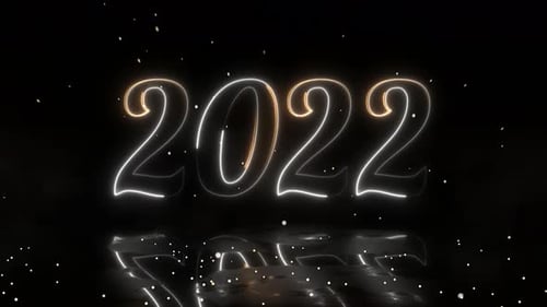 Frohes neues Jahr und frohe Weihnachten Elements 2022 Neonanimation 3D-Bewegungsdesign für das neue Jahr