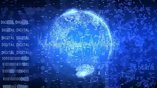 Digital Earth Background Technology Numbers