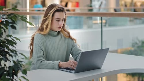 Caucasian Business Woman Receiving Refuse Letter Notice Denial From Bank Problems with Work Study