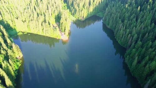 Aerial View Carpathian Mountings in Summer
