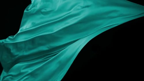 Flowing green cloth, Slow Motion