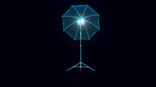 umbrella studio light hologram Rotating 4k