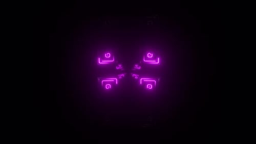 4k Pink Box Neon Stroke Tunnel