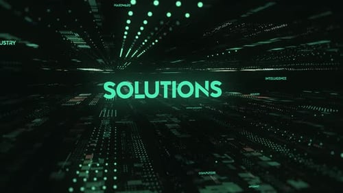 Futuristic Digital Text Reveal in Data Stream Background