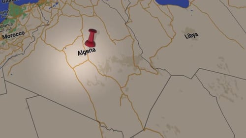 3D Map Animation with Location Pin on Algeria