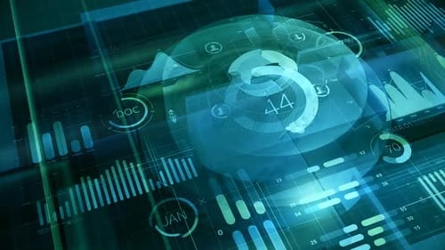 Espace 3D avec infographies abstraites et mégadonnées HD