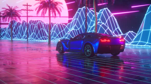 Cover for 80s Retro Background 3d Animation