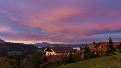 Sunrise Over The Mountain Valley
