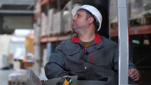The Face of a Logistic Warehouse Worker
